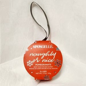 Spongelle Naughty or Nice Pomegranate Body Wash Buffer Christmas Tree Ornament